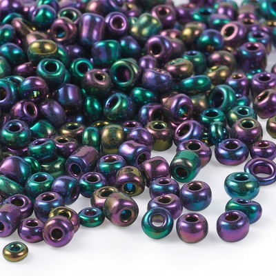 4500pc 6/0 Glass Loose Beads Iris Round Tiny Smooth Bead Spacer Craft Purple 4mm