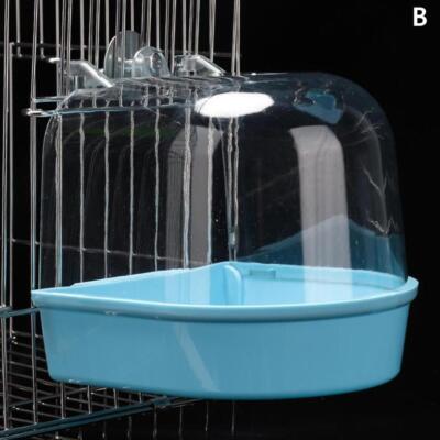 Transparent Bird Bathtub Bath Tub Cage for Small Bird Parrot Canary Budgies 1pcs