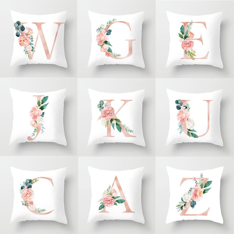 18 Letter A To Z Square Pillow Case Cushion Cover Throw Home Car