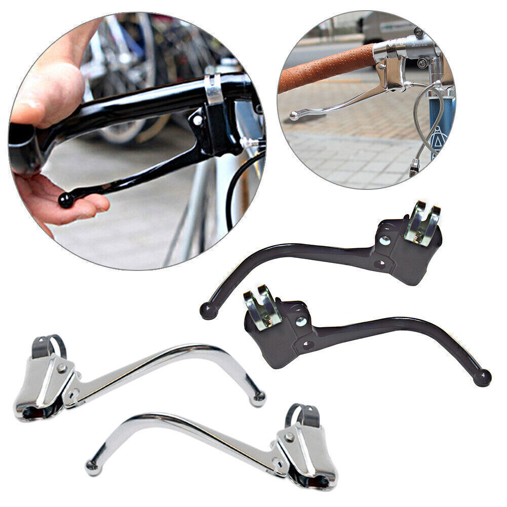 US 1Pair Road Fixed Gear Bike Brake Levers Bicycle Steel Pipe Bent Brake Levers