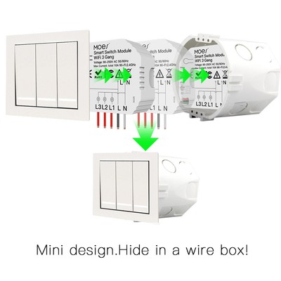 EU/UK DIY WiFi Light Switch 3 Gang 1/2 Way Module Smart Life/Tuya APP Control