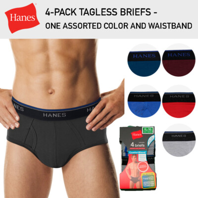 

Hanes 4-Pack Мужские трусы Без тегов ComfortBlend Ассорти Один цвет