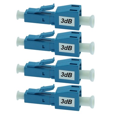 4x 3dB LC/UPC Connector Fiber Optic Optical Attenuator Plug-in Type Single Mode