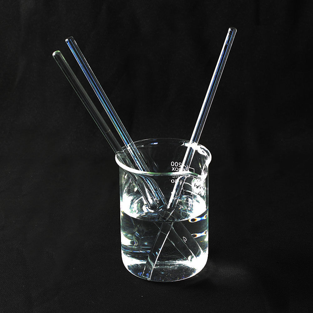 5X Glasrührstäbe Labor Klar Glas Rührstab Glass Stirring Rod Glasstab