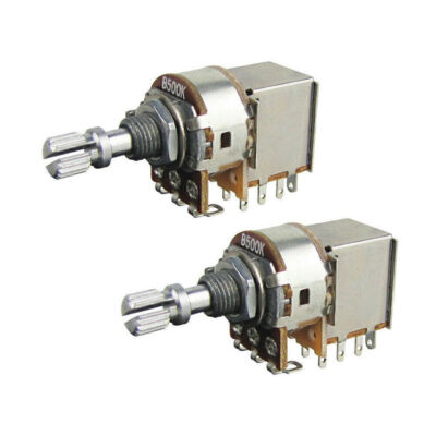 2pcs B500K Push Pull Switch Pots Guitar Potentiometer Linear Taper Short Shaft
