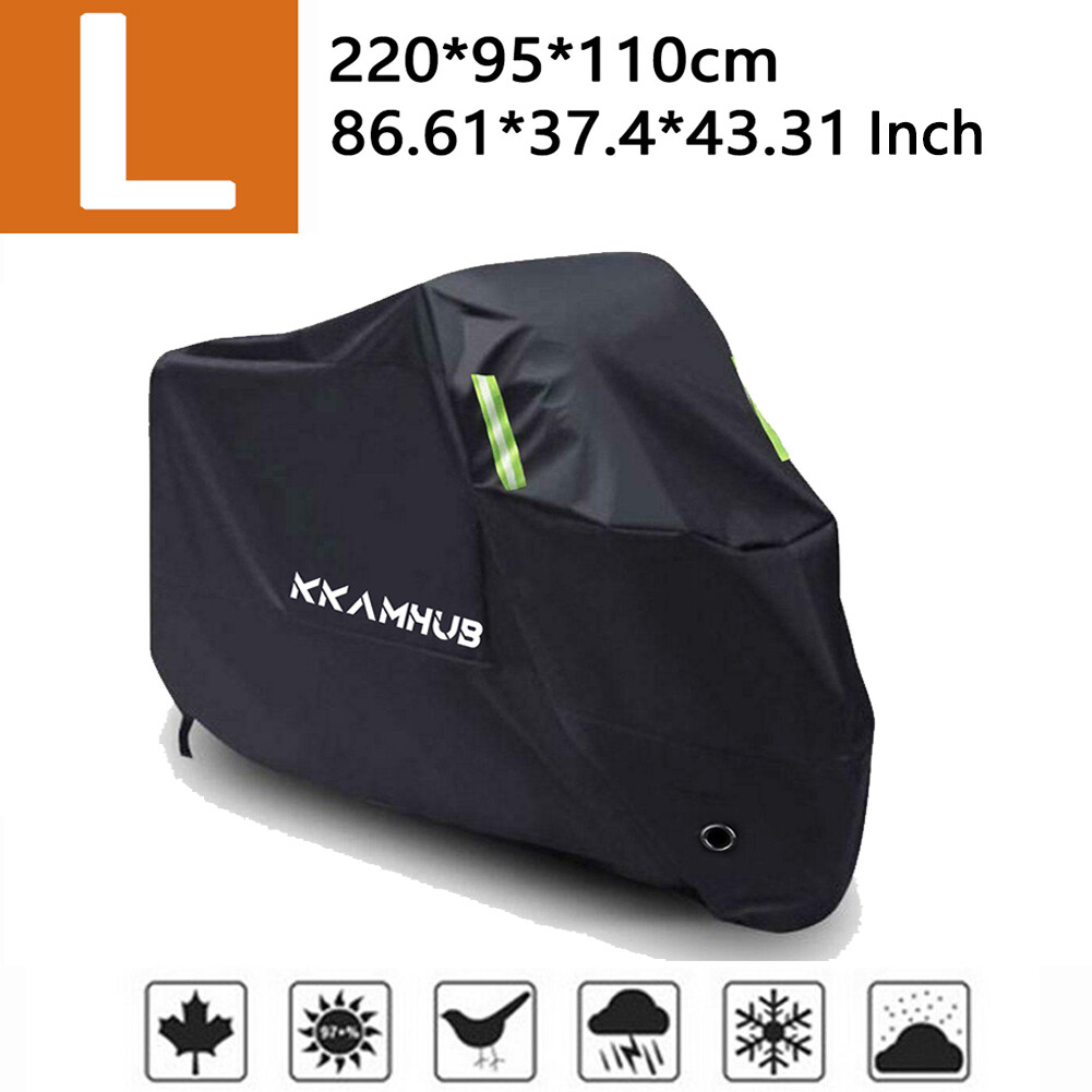 L Large Motorcycle Waterproof Bike Cover For Harley Honda Suzuki Yamaha Kawasaki
