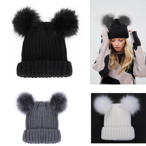 womens fluffy bobble hat