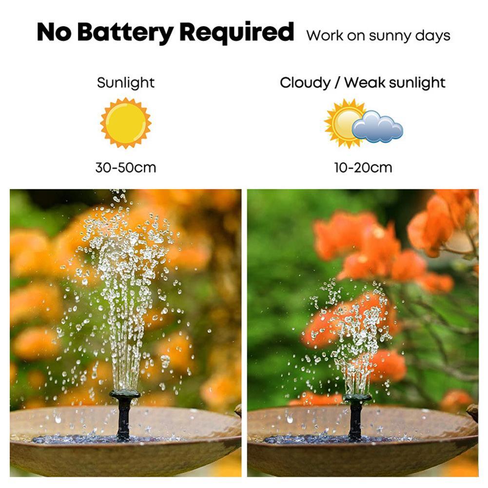 Floating Solar Fountain Garden Pool Bird Bath Solar Panel Powered Water Pump Kit