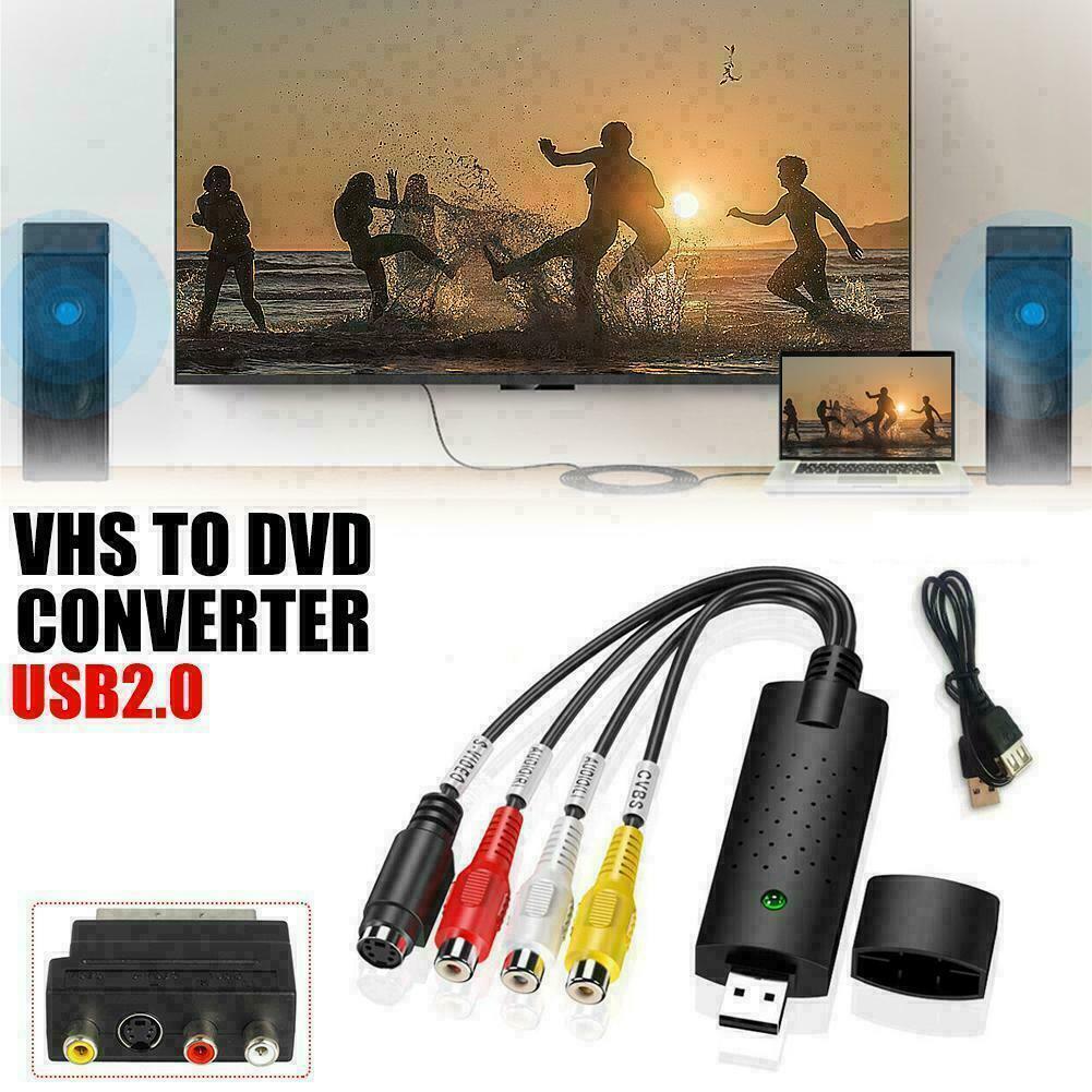 USB 2.0 VHS Tapes Tape to DVD VCR Audio Video Converter Capture PC Cards V0E9