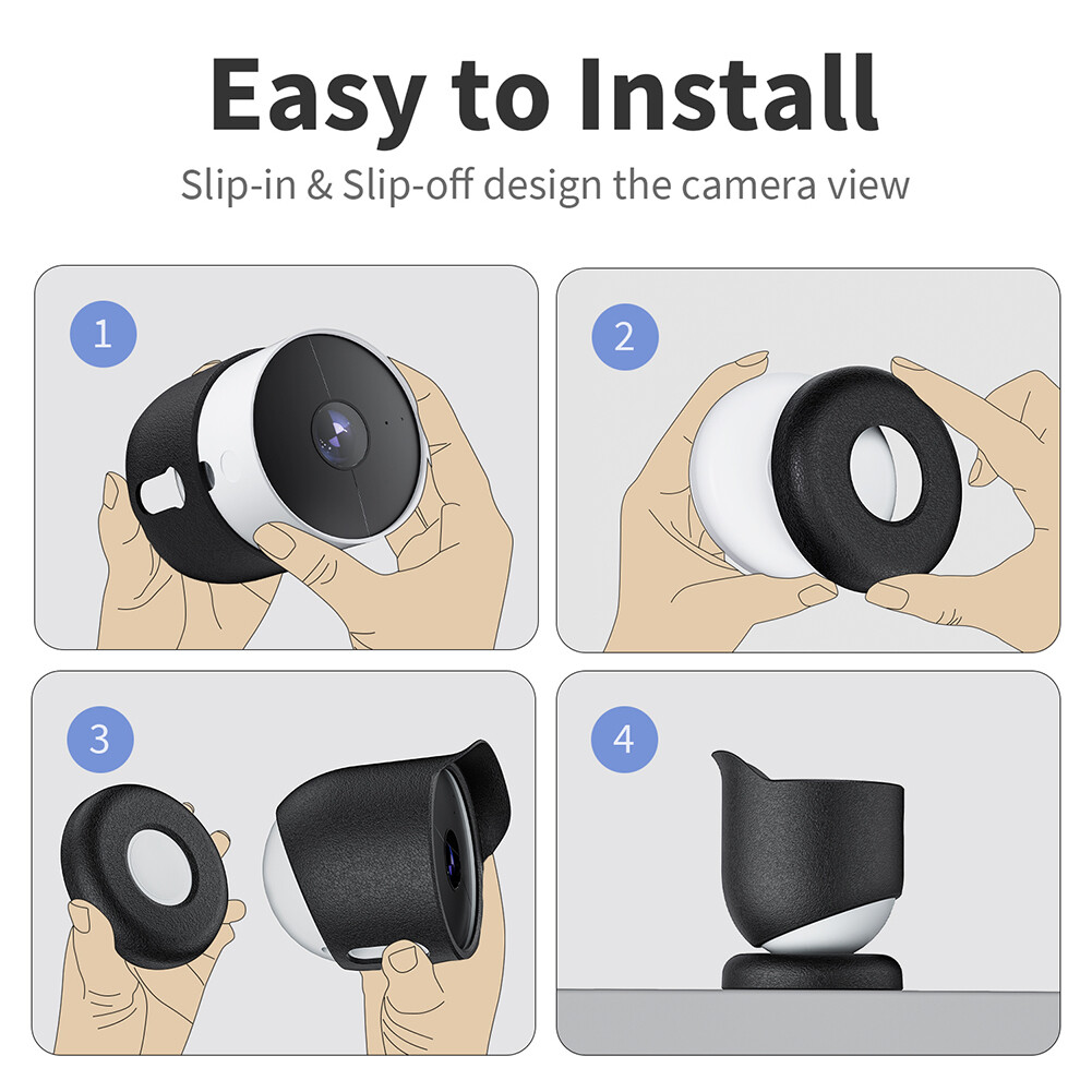 Camera Cover for Google Nest Cam Outdoor or Indoor (Battery) 2022 (Black) US