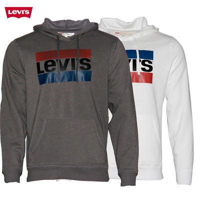 Мужская толстовка с капюшоном Levis и логотипом, повседневный пуловер с капюшоном и шнурком с длинными рукавами