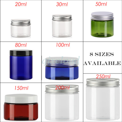 Empty Plastic Cosmetic Jars for Cosmetic Homemade Cream Gel Balm Salve Storage