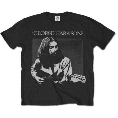 Men's George Harrison Live Portrait Slim Fit T-shirt Small Black