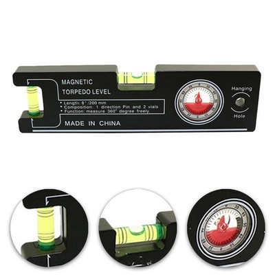 Horizontal Bubble Ruler Angle Meter Level Horizontal Ruler Black 1pc 90��