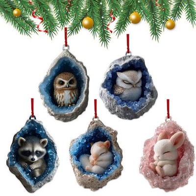 Animal Christmas Decorations Cute Owl Raccoon Christmas Tree Decor Animal Love,`