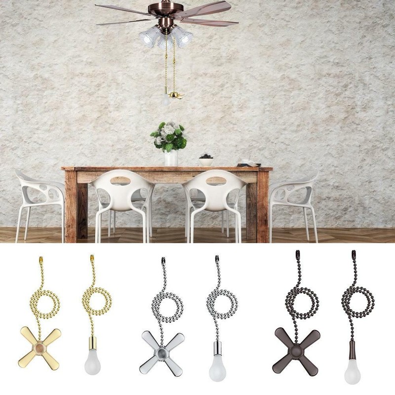 Ceiling Fan Pull Chain 2pcs 30mm Diameter Yellow Crystal