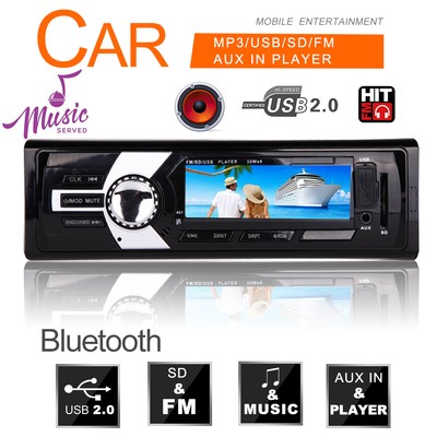 Car Stereo Audio InDash SD USB MP3 FM Aux Input Receiver Radio Player 1DIN 12V