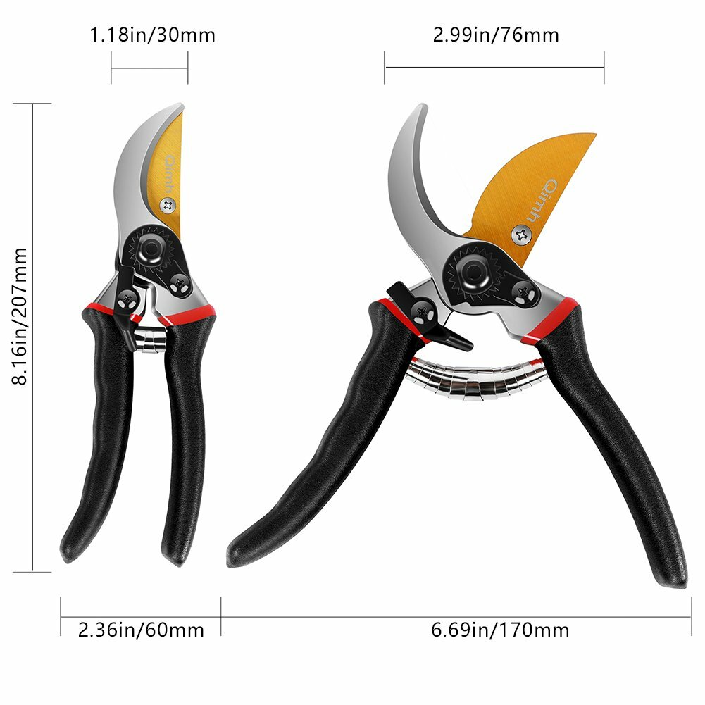 Professional Pruning  Steel Blade Hand Pruner Garden Shears with Safety Lock
