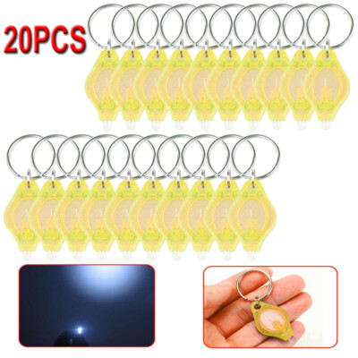 20pcs LED Mini Keychain Flashlight Key Ring Light Work Lamp Torch Lights Pocket