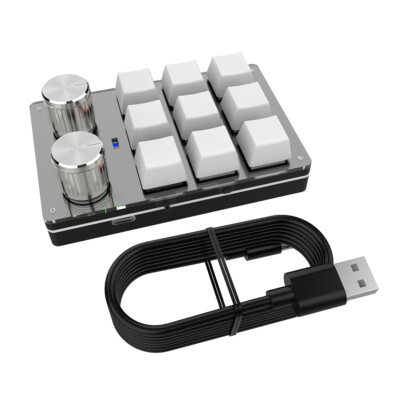 Copy Paste Mini Button 9 Key 2 Knob Hotswap Mechanical Macropad Red Switches