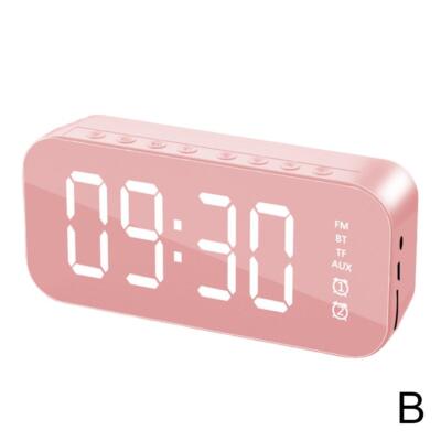 NEW Digital Alarm Clock FM Radio Wireless Bluetooth 5.0 Mirror LED Speaker