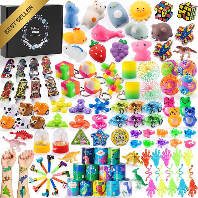 Party Favor for Kids Treasure Prizes Box Toys 120 PCS, Small Bulk Fidget Toy for