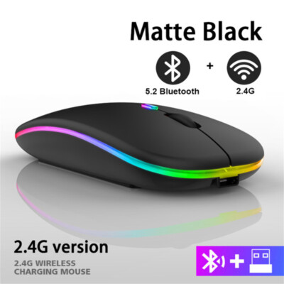 2.4g Wireless Mouse Bluetooth-compatible Rgb Rechargeable Mute Led Backlight