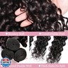 32 Inch Deep Wave Bundles Human Hair 1 Bundle Water Wave Bundle 100% Unprocessed 12A Brazilian Virgin Human Hair Wet and Wavy Bundles Double Weft Deep Curly Weave Natural Black
