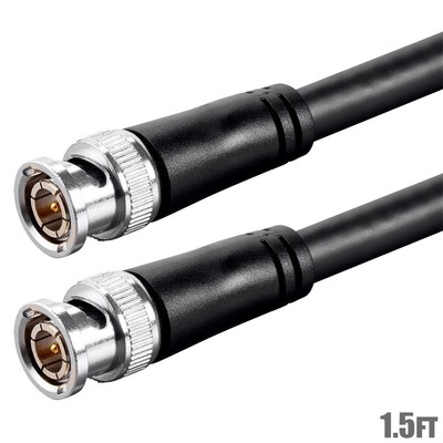 1.5FT BNC Male to Male UHD SDI RG12 Digital Video Coax Coaxial Cable 75 Ohm 12G