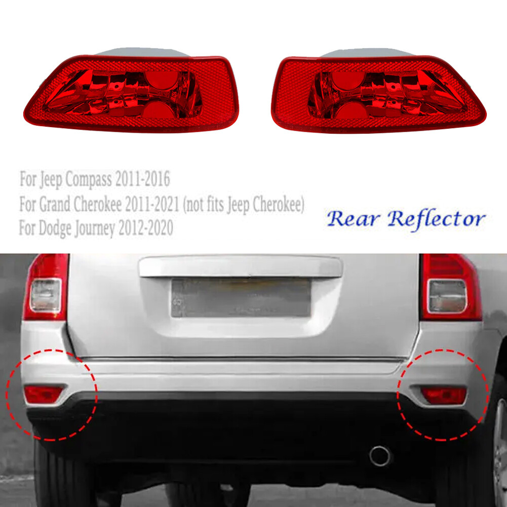 Jeep Key Fob Cover Left & Right Rear Bumper Light Reflectors For Jeep Grand Cherokee & Compass 2011-2016 – Red ABS Replacement Parts MACHSWON Bumper Light Reflector