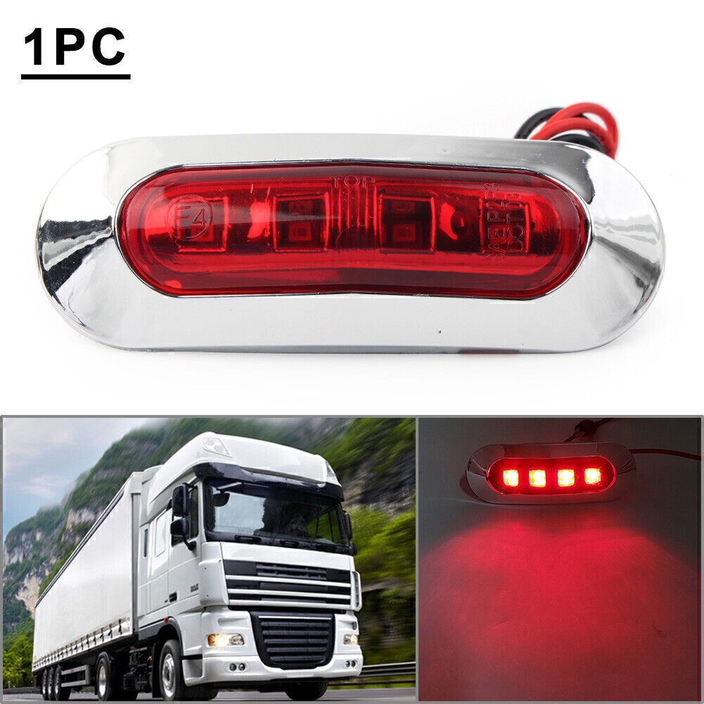 1pc 4 LED Side Clearance Marker Light For Car Truck Trailer Pickup 12V 24V Red