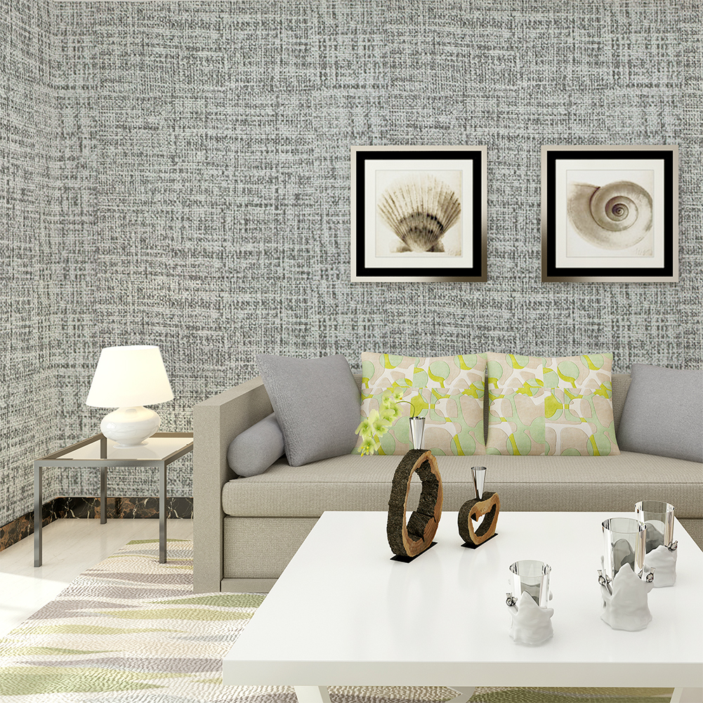 Faux Grasscloth Peel Stick Wallpaper LtGrey Linen Self Adhesive