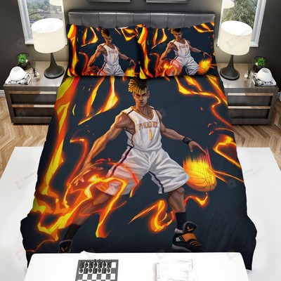 Valorant Agent Phoenix Suns Basketball Uniform Artwork Quilt Duvet Cover Set