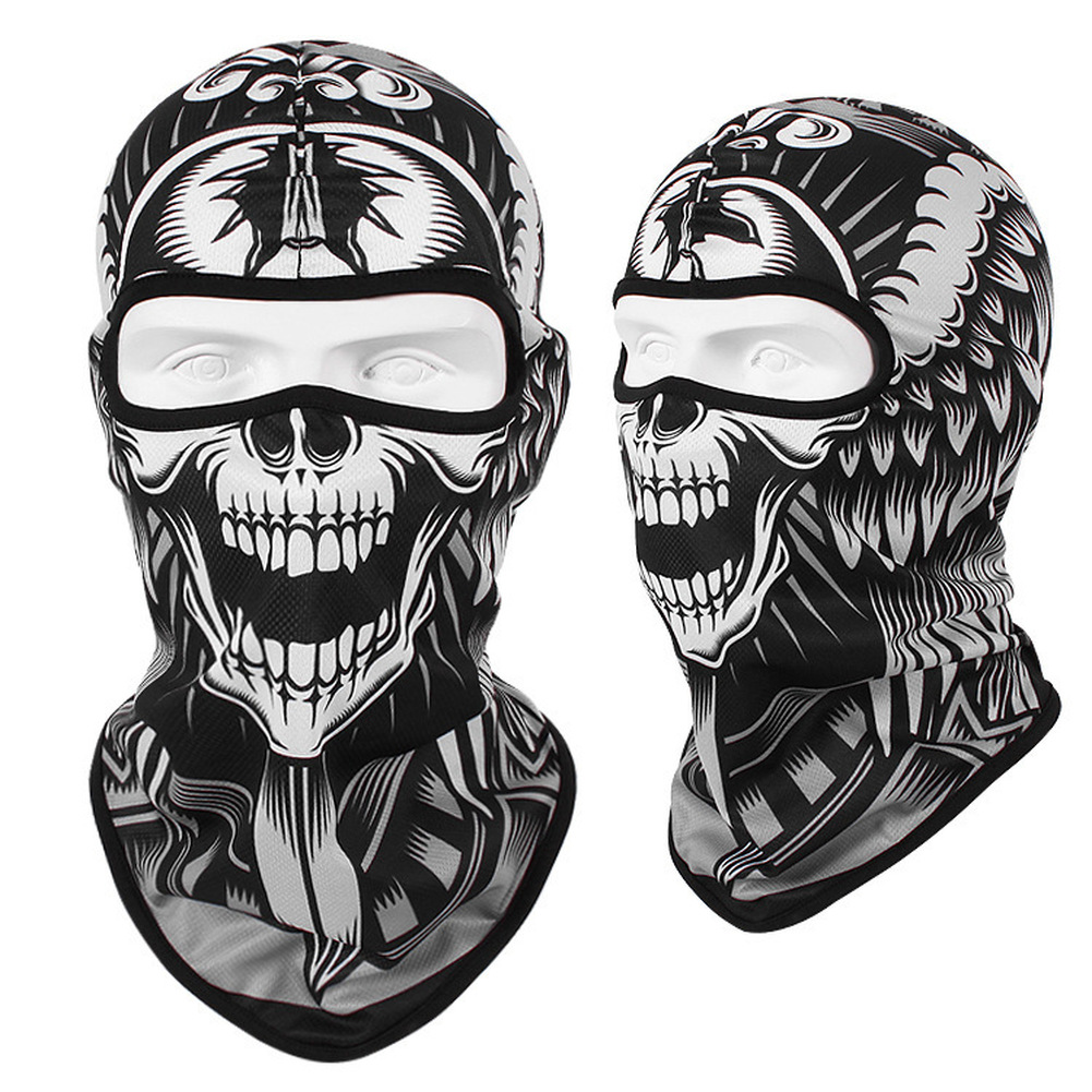 Balaclava Tactical UV Protection Skull Full Face Mask Ghost Printed Ski Sun Hood