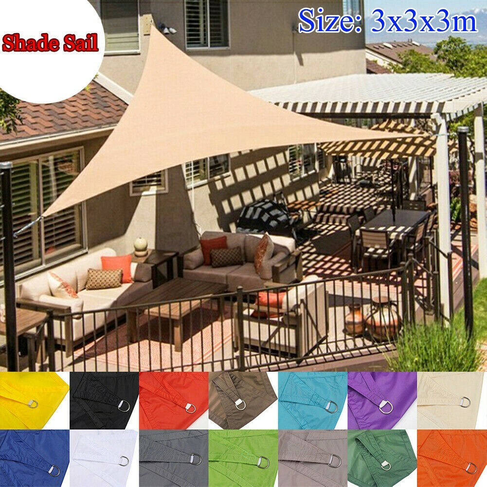 Telo Ombreggiante Triangolare 3x3x3m Pesante Impermeabile Giardino Tendalino