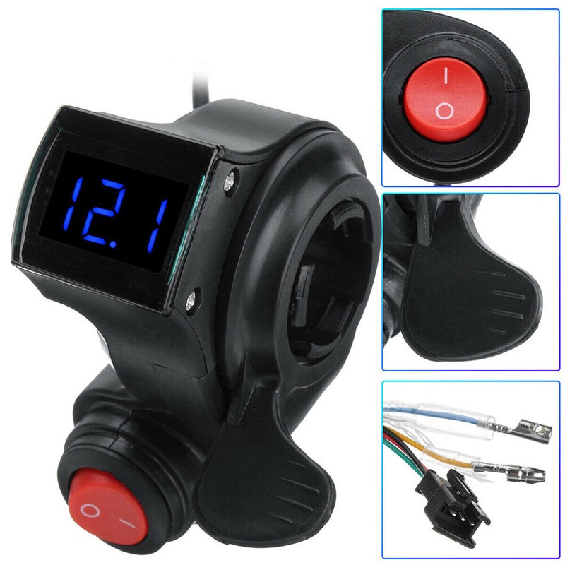 LED Twist Throttle Thumb Control Assembly For E-bike Electric Bike Scooter12-99V
