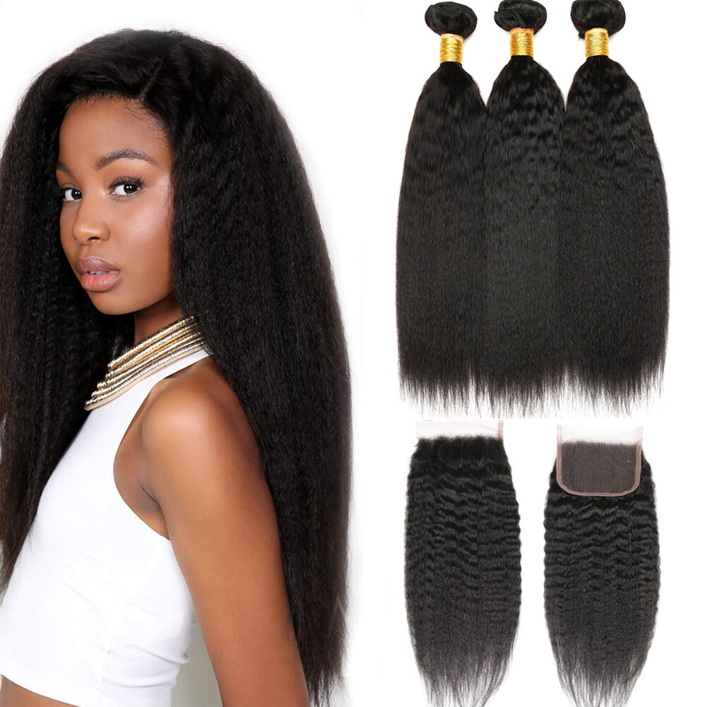 Mink Brazilian Yaki Kinky Straight Remy Human Hair Extensions For