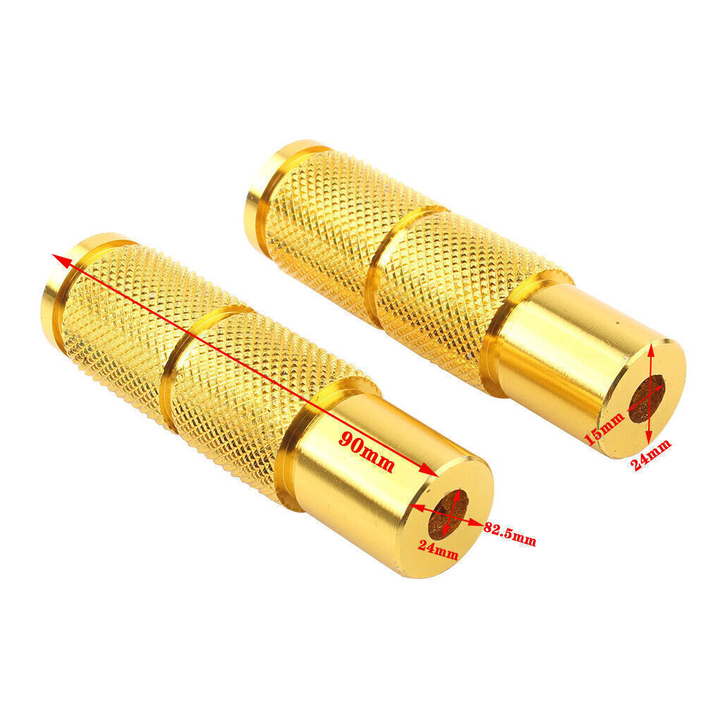 Gold Universal Motorcycle Bike Folding Foot Pegs Footpegs Rear Set Pedals Racing
