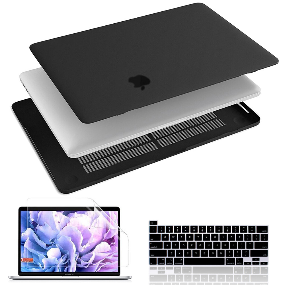New Black Slim Hard Case KB Cover LCD 2022/2018 For iMac Macbook Pro 13.3" 15.4"