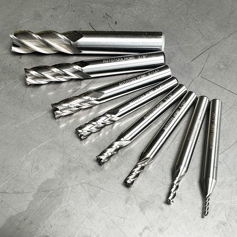 In-tool-home 1/8" 3/16" 1/4" 5/16" 3/8" 1/2" high Speed Steel HSS 4 Flute Straig