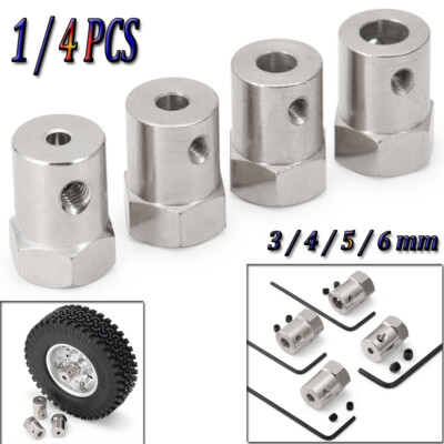 3/4/5/6mm Wheel Hex Coupler Connector Hexagon Shaft Coupling For DIY RC Car Boat