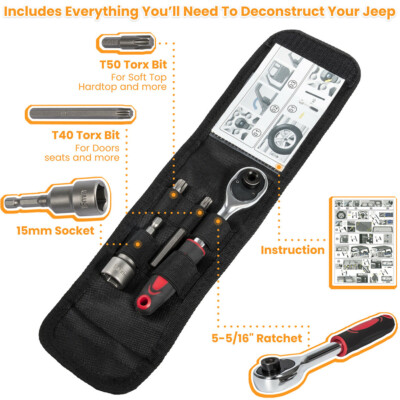 Hard Top and Door Removal Torx Set Tool Kit For Jeep Wrangler JK JL 2007-2022 US