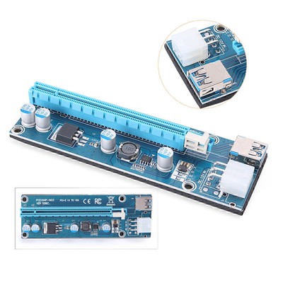 PCI-E Express USB3.0 1x to 16x Extender Riser Card Adapter SATA Power Cable h6