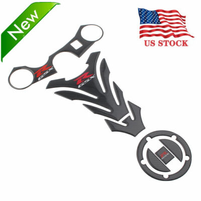 Protector 3D Decal Gas Tank Pad Stickers for GSXR 1000 750 600 Real Carbon Fiber