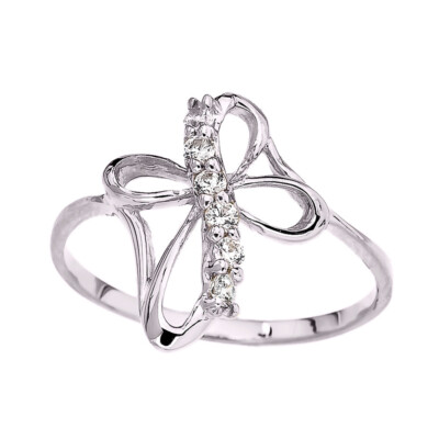 Pre-owned Fdj (yellow,rose,white) Gold Dainty Cubic Zirconia Modern Cross Ring In Yellow Gold