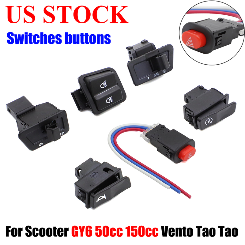 For Scooter GY6 50cc 150cc Vento Tao Tao Switches buttons Set of 6 Replace ABS