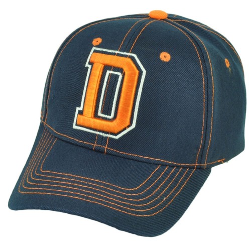 ★VERUTUM★BC122B Big Arch Logo Ball Cap★Deep Blue Denver Colorado Big D Initial Navy Blue Adjustable Curved