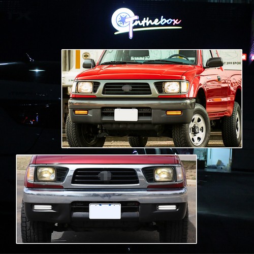 For 95-00 Toyota Tacoma Clear Switchback White Amber LED DRL Turn Signal Lights