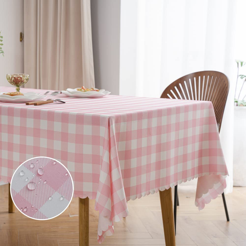 Checkered Table Cloth for Rectangle Tables-Gingham Waterproof Kitchen & Table Li
