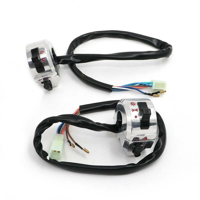 Chrome Universal Motorcycle Handle Bar Switch Control 22mm 7/8" For Cafe Racer